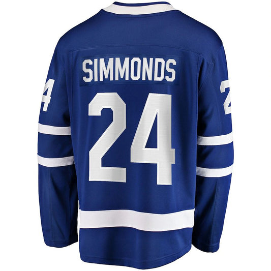 T.Maple Leafs #24 Wayne Simmonds Fanatics Branded Home Breakaway Jersey Blue Stitched American Hockey Jerseys mySite