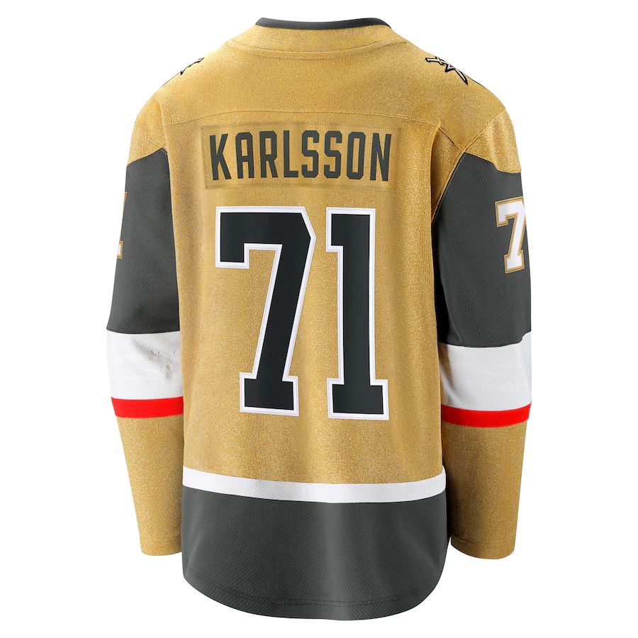 V.Golden Knights #71 William Karlsson Fanatics Branded 2020-21 Home Premier Breakaway Player Jersey Gold Hockey Jerseys mySite
