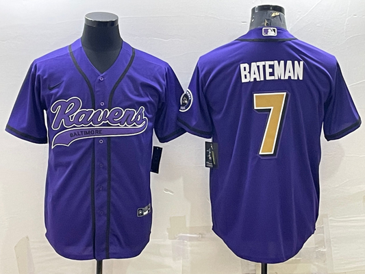 Adult Baltimore Ravens Rashod Bateman NO.7 Football Jerseys mySite