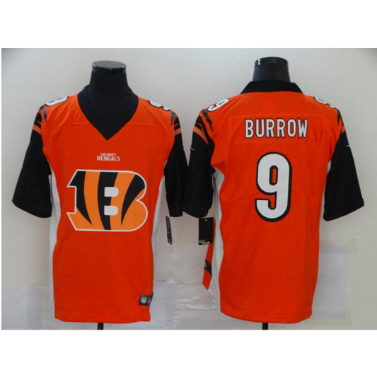 C.Bengals Burrow NO.9 Orange Football Jersey mySite