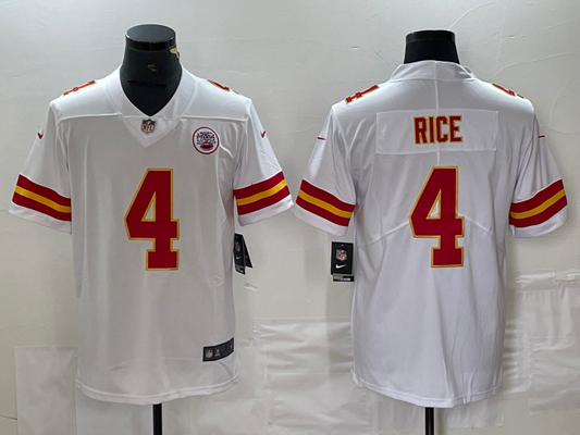 Adult Kansas City Chiefs Rashee Rice NO.4 Football Jerseys
