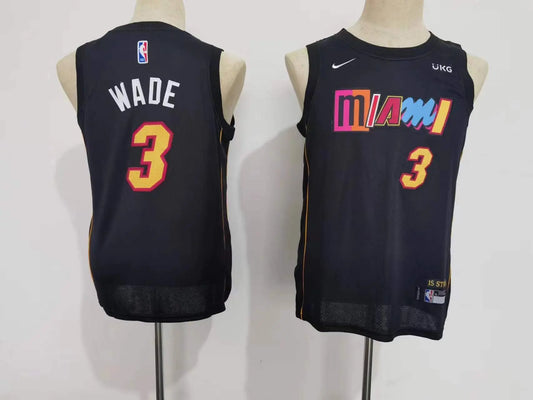 Kids Miami Heat Wade NO.3 Basketball Jersey jerseyworlds