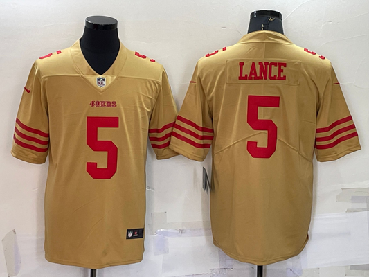 Adult San Francisco 49ers Trey Lance NO.5 Football Jerseys mySite